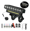Farol Bike Buzina Lanterna Traseira Led Recarregável Usb Sinalizador Bicicleta Luz Potente Resistente Água Preto Segurança Noturna Ciclismo Mountain Bike Urbana Kit Completo 3 Em 1