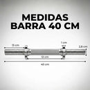 Par De Barras Halteres Academia 40cm Cromada 28mm Maciça