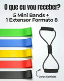 Kit Mini Bands e Extensor Formato 8 Well Tools com 6 Peças para Treino