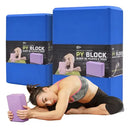 Tijolo Bloco De Yoga Em Eva Pilates Kit C/2 Peças Cor Azul