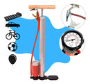 Bomba De Ar Manual Portátil Para Pneu De Bicicleta Com Medidor 3 Bicos Manômetro 100 Psi Pneus Moto Bike Carro Bola Balão Colchão Inflável Bico Fino E Grosso