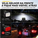 Kit Farol E Lanterna Bike Recarregável Led Bicicleta 6 Leds
