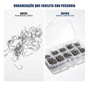 Kit 600 Anzóis Aço Carbono #3 Ao #12 Com Caixa