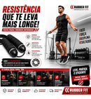Corda De Pular Speed Rope Rolamento Cabo De Aço Profissional Rubber Fit Preto