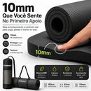 Colchonete Tapete Yoga Pilates Ginástica Grosso 10mm Premium Cor Preto