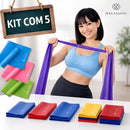 Kit 5 Faixas Elásticas Thera Band Fisioterapia Exercício Fit
