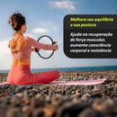 Justgofit Anel Pilates 36cm Flexível Tonificador Magiccircle Cor Preto