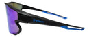 Óculos Corrida Bike Ciclismo Beach Tennis Pescaria Elleven Colors Armação Preto Lente Espelhada Azul