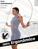 Corda De Pular Cross Speed Rope Rolamento Profissional Fit Homeroarte