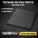 Kit 12 Tapetes Tatame Eva Preto Academia Yoga 50x50cm 10mm
