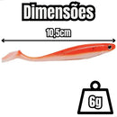 Kit 24un Isca Soft Shad Silicone 10cm 6g e 9cm e 4g Para Traira Tucunaré Robalo - Tralha de Ouro