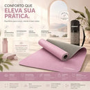 Tapete De Yoga Rubber Fit Tpe Biodegradável 6mm Cor Rosa e Cinza