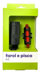Kit Farol USB e Pisca Traseiro Elleven, 350 Lumens, Preto