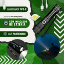 Lanterna Tática T9 Led Recarregável Mais Potente Do Mundo Alto Brilho Zoom Xhp Preto Luz Branca Holofote Pesca Sítio Fazenda Nixzen