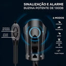 Farol Bike Com Velocímetro e Buzina YBF, Iluminação Dianteira LED Recarregável