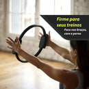 Justgofit Anel Pilates 36cm Flexível Tonificador Magiccircle Cor Preto