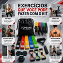 Kit 20 Itens Esportivos Para Treino Em Casa Academia Fitness Funcional Com Elásticos Extensor Puxadores Massageador Faixas Elásticas Mini Band P/ Exercícios Ginástica Fisioterapia Topsand Activewear
