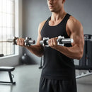 Par Barra Maciça 40cm Halteres Rosca Dumbell Treino