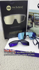 Armação Óculos Sol Hb Presto 2.0 Ciclismo Grafeno Armação Matte Navy Lente Blue Chrome