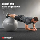 Bola Suiça 55cm Pilates Yoga Com Bomba Fisioterapia Fitness Cor Cinza