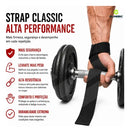 Par de Strap Musculação Classic Academia Algodão Resistente 57cm Preto