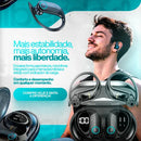 Fone de Ouvido Bluetooth 5.3 Sem Fio Tws Com Microfone Hd Gancho Ergonômico Esportivo Resistente A Água Display Digital Led Bateria Longa Duração Compatível Com Todos Celulares Preto