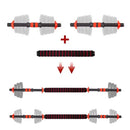 Barra Supino Halter Com Rosca E Conector Kit 2 Em 1 Yangfit