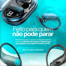 Fone de Ouvido Bluetooth 5.3 Sem Fio Tws Com Microfone Hd Gancho Ergonômico Esportivo Resistente A Água Display Digital Led Bateria Longa Duração Compatível Com Todos Celulares Preto