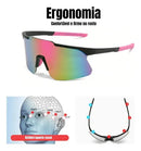 Óculos Corrida Ciclismo Beachtenis Masculino Feminino Uv400 Espelhada Rosa