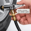 Bico Para Bomba De Ar Pneus De Carro Moto Bicicleta Universal Acessório Adaptador Rosca Padrão Mangueira Compressor Inflador Elétrico Portátil Presilha Para Travar Engate Rápido Calibragem da Pressão