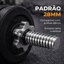Par Barra Halter Academia 35 Cm Maciça 28mm Cromada Crossfit