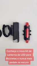 Kit Farol Lanterna Bike Bicicleta Luz Ultra LED Potente Forte Recarregável USB Forte Dianteira Traseira Pisca Sinalizador À Prova D'Água IP67 Kaizu