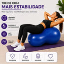 Bola Pilates Fisioterapia Yoga Alongamento Feijão 90x45 Cm Cor Azul