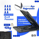 Mesa Dobrável 1,80m Vira Maleta Com Alça Portátil Para Camping Pesca Área Externa Preta