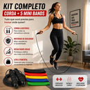 Kit Treino Funcional 5 Mini Bands + Corda De Pular 3 Metros