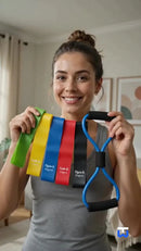 Kit Mini Bands e Extensor Formato 8 Well Tools com 6 Peças para Treino