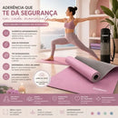 Tapete De Yoga Rubber Fit Tpe Biodegradável 6mm Cor Rosa e Cinza
