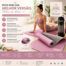 Tapete De Yoga Rubber Fit Tpe Biodegradável 6mm Cor Rosa e Cinza