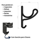 Kit 2 Suporte Pendurar Capacete Acessórios Chave De Parede