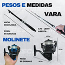 Kit Pesca Pescamping Vara Telescópica 1.8m c/ Molinete e Acessórios Completo