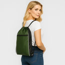 Mochila Sacola De Academia Esportiva Bag Cores Cor Verde Liso Desenho Do Tecido Liso Fanza Moda e Acessórios