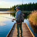 Mochila de Pesca Impermeável Tática Premium, para Camping e Pescaria ao Ar Livre, Super Resistente Leve Espaçoso, Acompanha Alicate p/ Iscas Artificiais, Completa Multius