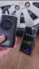 Mini Compressor Digital Portátil para Carro Moto e Bicicleta com Calibrador Digital Inflador Elétrico de Pneus LCD Lanterna LED Compacto e Recarregável Preto Marca Rezzet