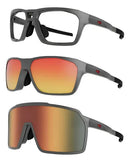 Óculos de sol Hb Presto clip on lente cor da armação preto cor da lente orange chrome
