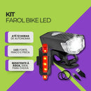 Kit Lanterna E Farol Bicicleta Luz Ultra Led A Prova D'água