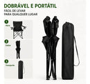 Cadeira De Pesca Dobrável Com Apoio De Braço E Porta Copos Cor Preto B&G SHOPPING