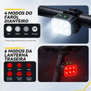 Kit Farol E Lanterna Bike Recarregável Led Bicicleta 6 Leds