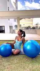 Bola Pilates Suiça Yoga Abdominal Gym Ball 55cm Bomba Cor Preto