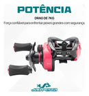 Carretilha Maruri New Crobat 7+1 Rolamentos Drag 7kg - Rosa - Direito
