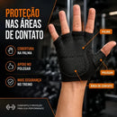 Luva Academia Neoprene Musculação Crossfit Ajustável Grip Cor Preta Desenho Do Tecido Liso Tamanho M